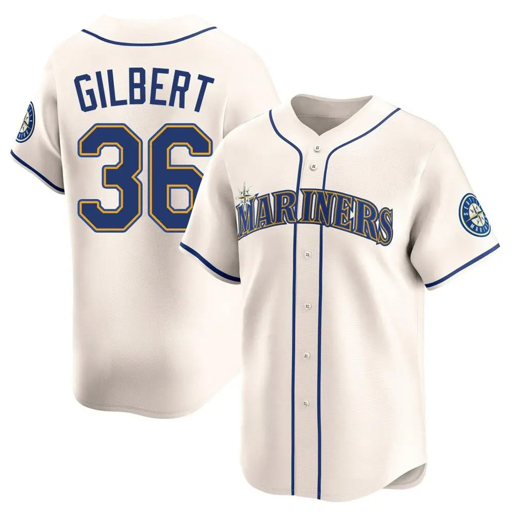 Choea S.Mariners #36 Logan Gilbert Player Cream Home Limited Stitched Jerseys