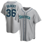 Choea S.Mariners #36 Logan Gilbert Player Gray Home Game Stitched Jerseys