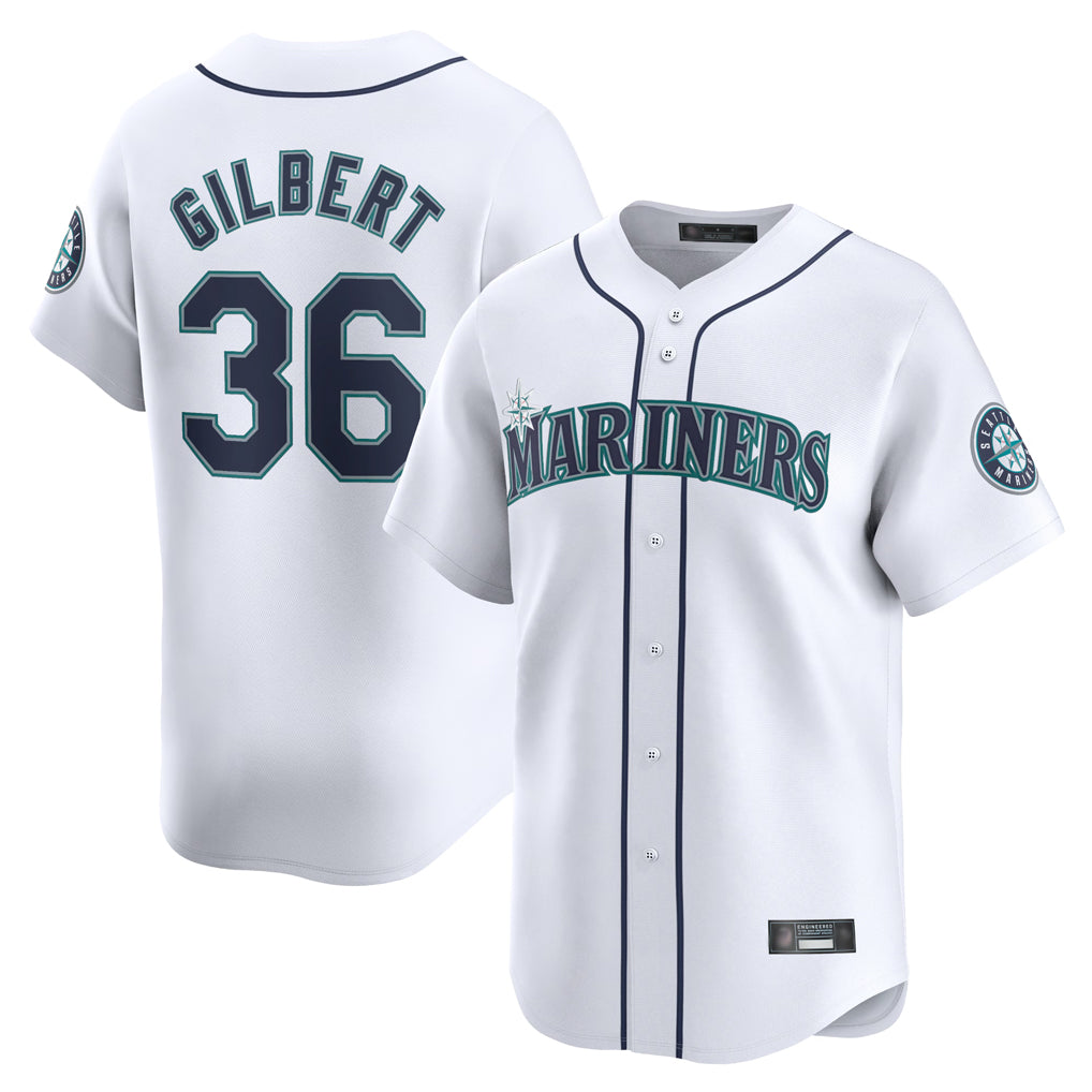 Choea S.Mariners #36 Logan Gilbert Player White Home Limited Stitched Jerseys