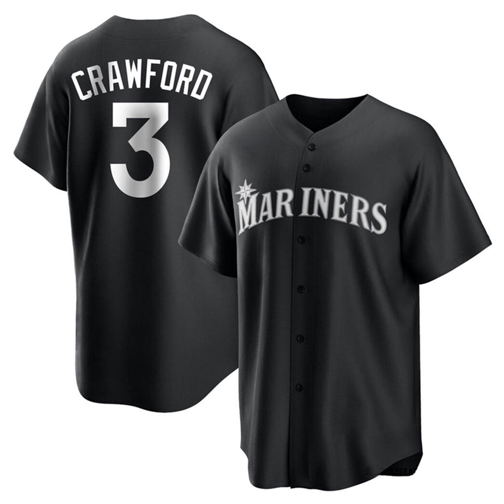 Choea S.Mariners #3 J.P. Crawford Player Black Home Limited Stitched Jerseys
