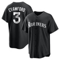 Choea S.Mariners #3 J.P. Crawford Player Black Home Limited Stitched Jerseys