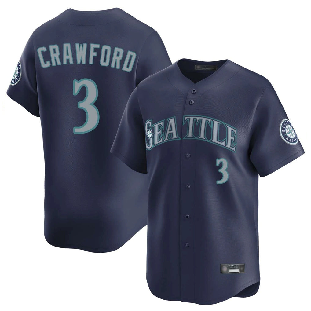 Choea S.Mariners #3 J.P. Crawford Player Navy Home Limited Stitched Jerseys