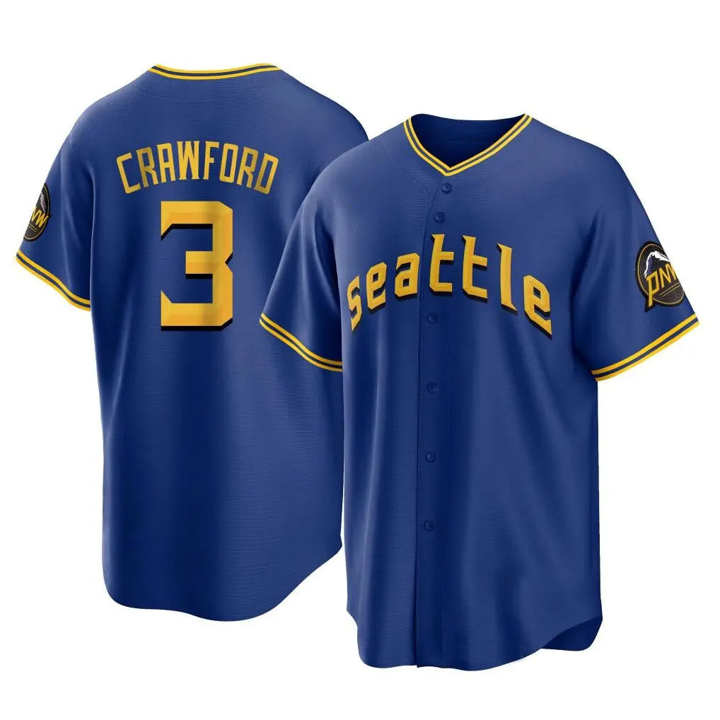 Choea S.Mariners #3 J.P. Crawford Player Royal City Connect Home Game Stitched Jerseys
