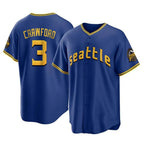 Choea S.Mariners #3 J.P. Crawford Player Royal City Connect Home Game Stitched Jerseys