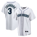 Choea S.Mariners #3 J.P. Crawford Player White Home Game Stitched Jerseys