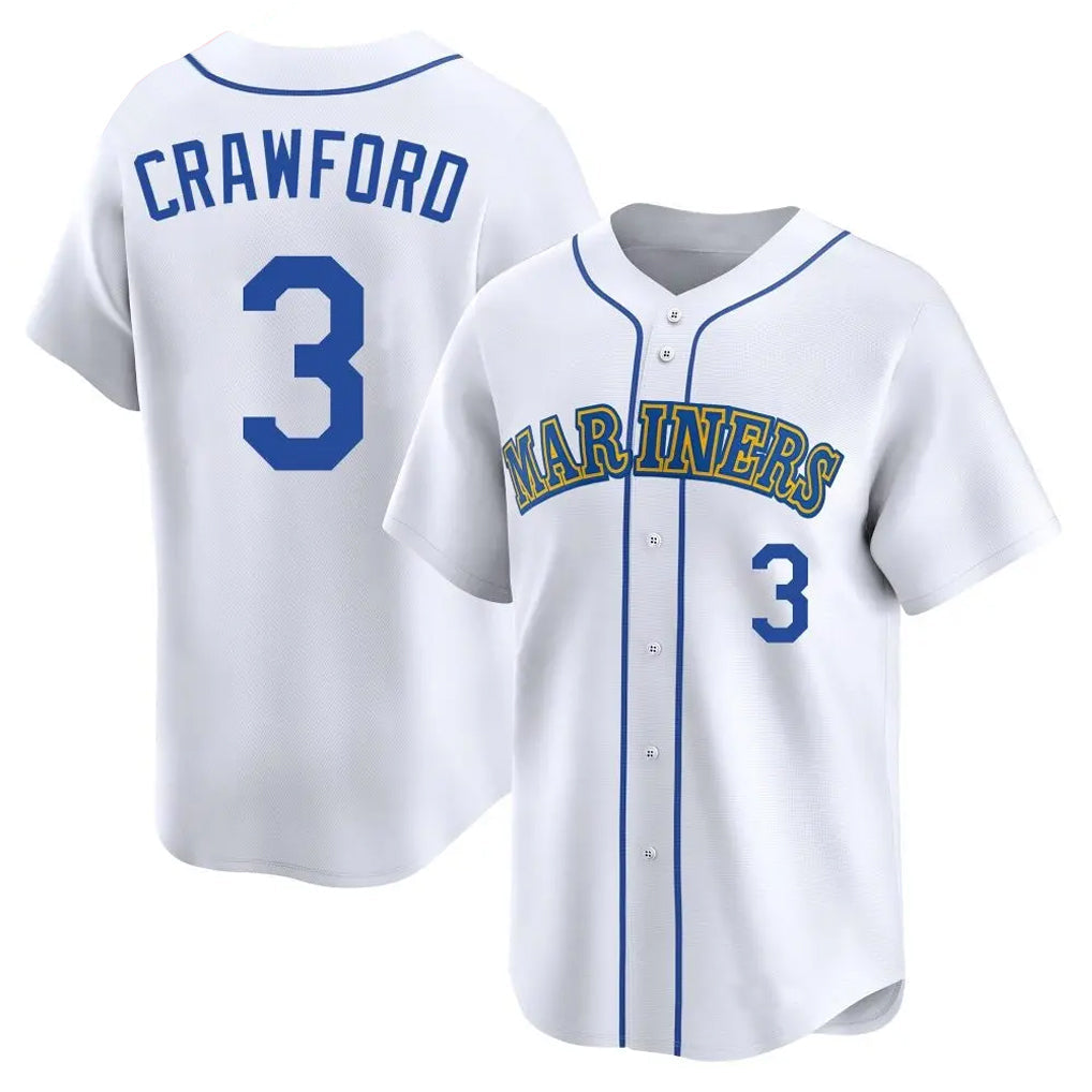 Choea S.Mariners #3 J.P. Crawford Player White Pitch Fashion Game Stitched Jerseys