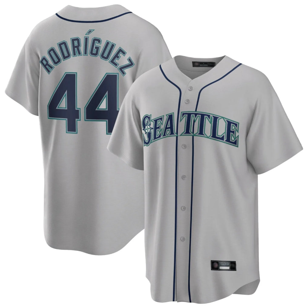 Choea S.Mariners #44 Julio Rodriguez Player Gray Home Game Stitched Jerseys