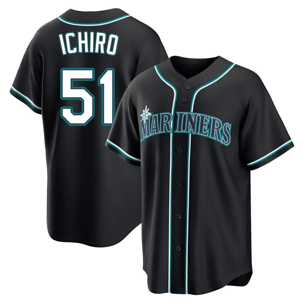 Choea S.Mariners #51 Ichiro Suzuki Player Black Fashion Home Limited Stitched Jerseys