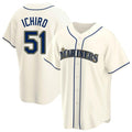 Choea S.Mariners #51 Ichiro Suzuki Player Cream Home Game Stitched Jerseys