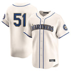 Choea S.Mariners #51 Ichiro Suzuki Player Cream Home Limited Stitched Jerseys