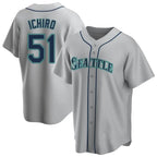 Choea S.Mariners #51 Ichiro Suzuki Player Gray Home Game Stitched Jerseys