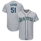 Choea S.Mariners #51 Ichiro Suzuki Player Gray Majestic Road Flex Base Collection Limited Stitched Jerseys