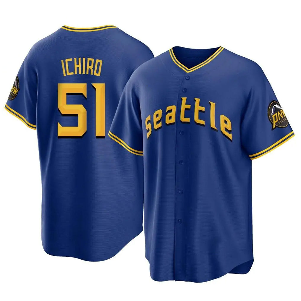 Choea S.Mariners #51 Ichiro Suzuki Player Royal City Connect Home Game Stitched Jerseys