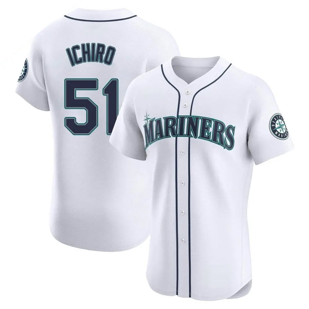 Choea S.Mariners #51 Ichiro Suzuki Player White Home Limited Elite Stitched Jerseys