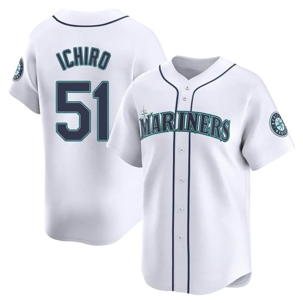 Choea S.Mariners #51 Ichiro Suzuki Player White Home Limited Stitched Jerseys