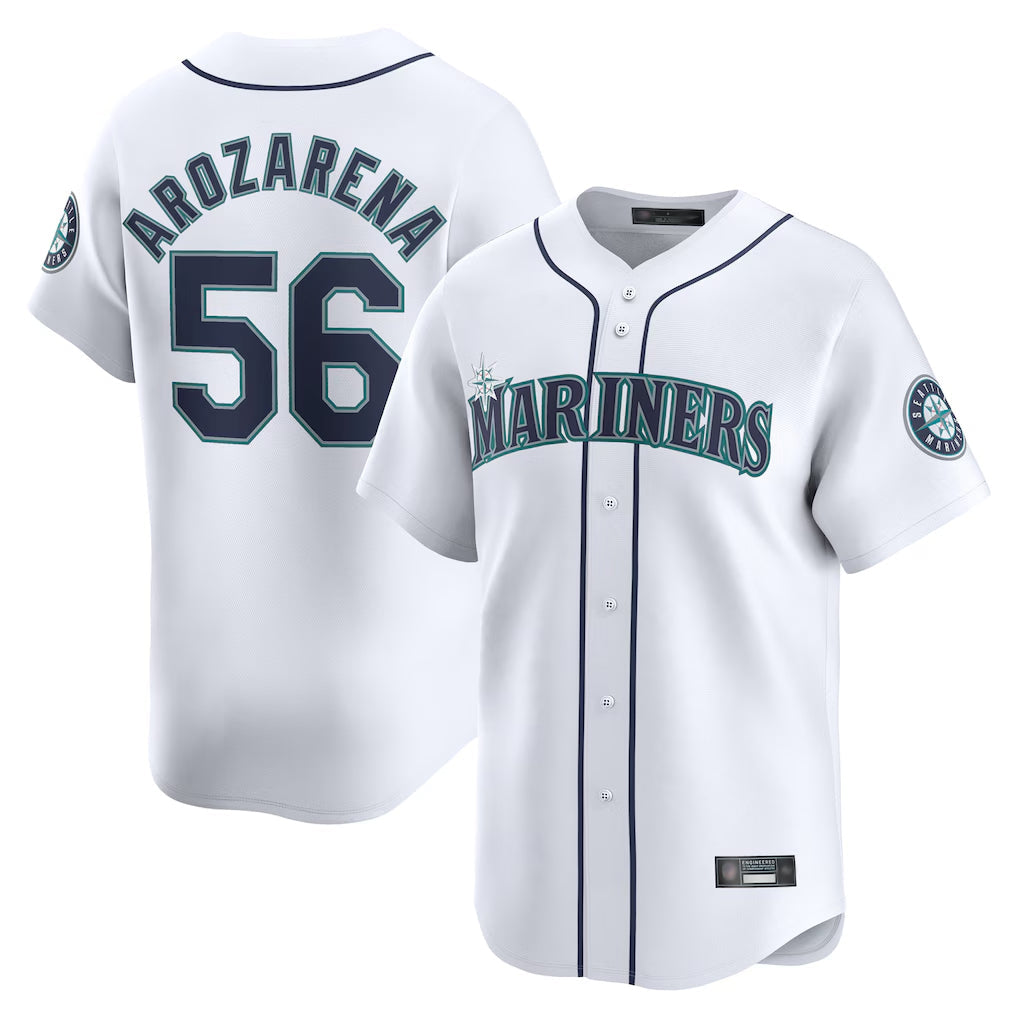 Choea S.Mariners #56 Randy Arozarena Player White Home Limited Stitched Jerseys