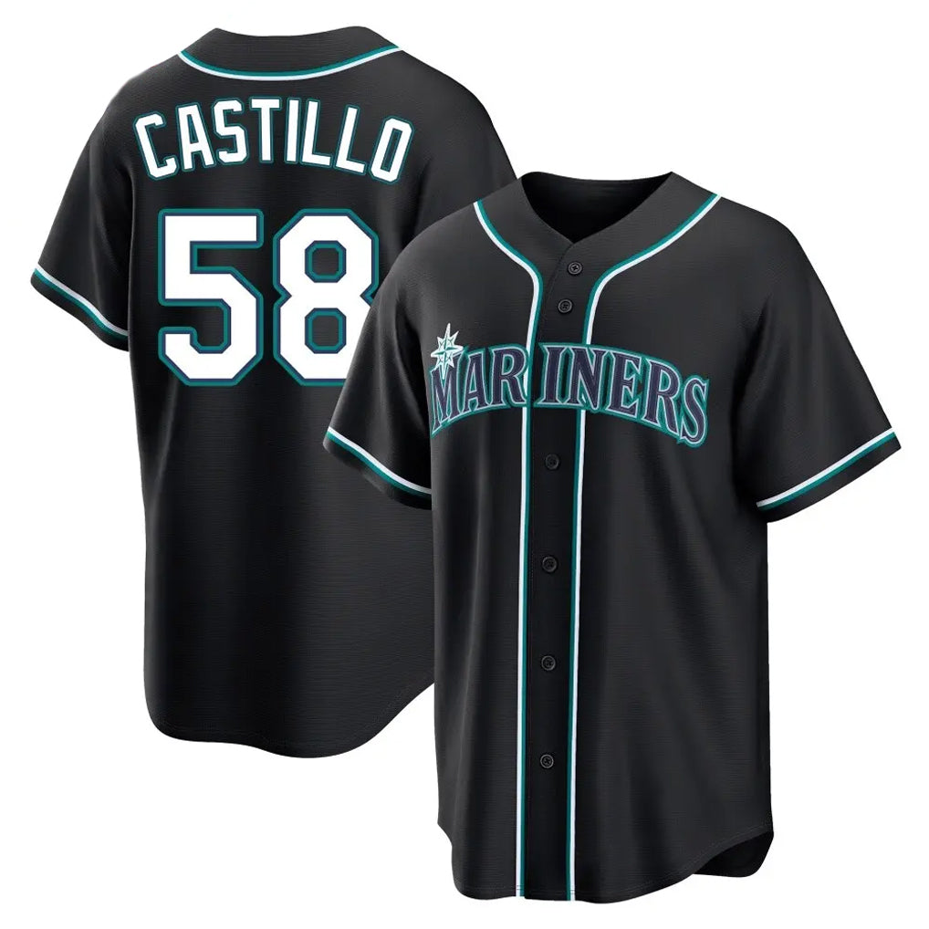Choea S.Mariners #58 Luis Castillo Player Black Fashion Home Limited Stitched Jerseys