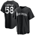 Choea S.Mariners #58 Luis Castillo Player Black Home Limited Stitched Jerseys