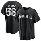 Choea S.Mariners #58 Luis Castillo Player Black Home Limited Stitched Jerseys