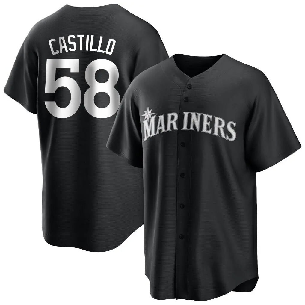Choea S.Mariners #58 Luis Castillo Player Black Home Limited Stitched Jerseys