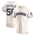 Choea S.Mariners #58 Luis Castillo Player Cream Home Limited Elite Stitched Jerseys