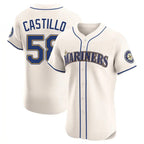 Choea S.Mariners #58 Luis Castillo Player Cream Home Limited Elite Stitched Jerseys