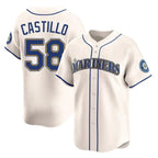 Choea S.Mariners #58 Luis Castillo Player Cream Home Limited Stitched Jerseys