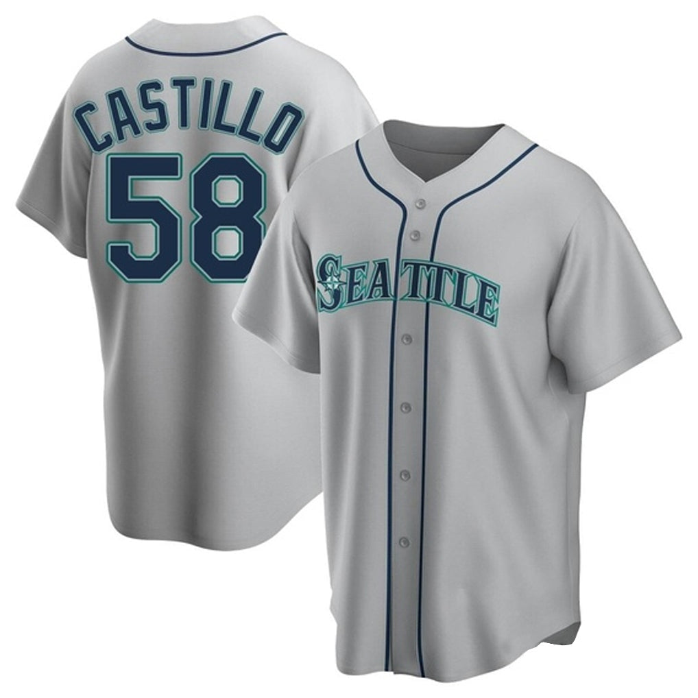Choea S.Mariners #58 Luis Castillo Player Gray Home Game Stitched Jerseys