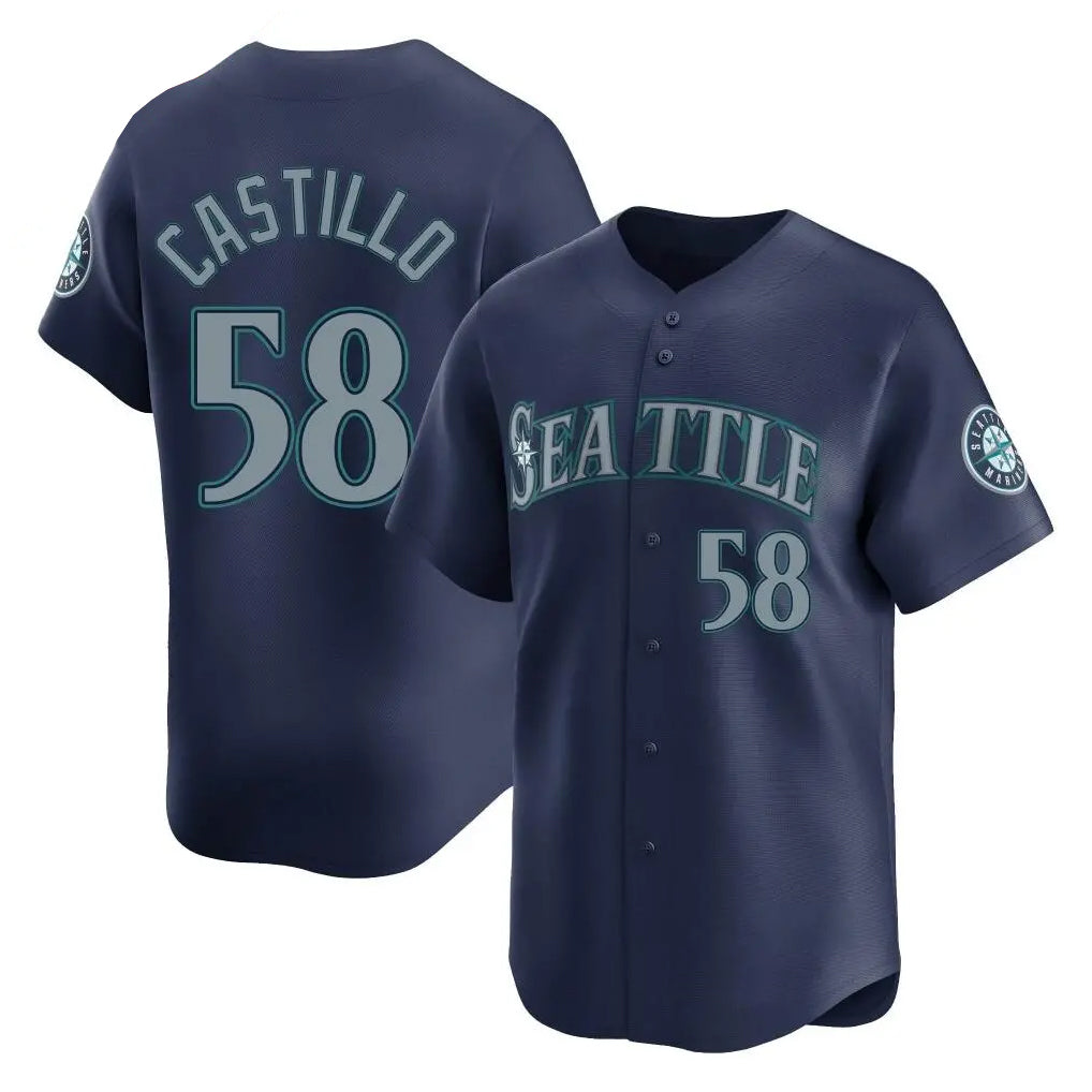 Choea S.Mariners #58 Luis Castillo Player Navy Home Limited Stitched Jerseys