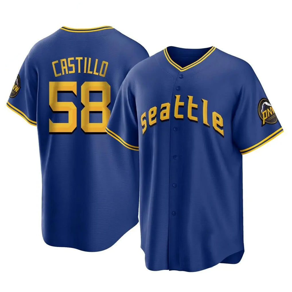 Choea S.Mariners #58 Luis Castillo Player Royal City Connect Home Game Stitched Jerseys