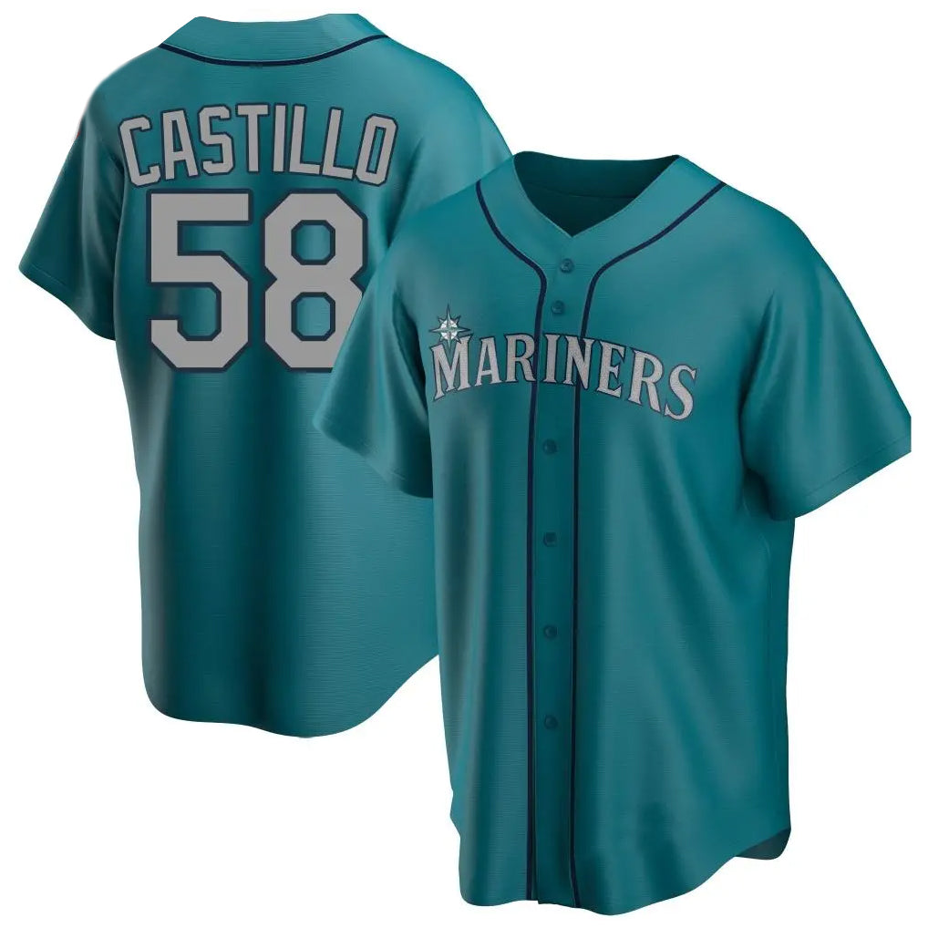 Choea S.Mariners #58 Luis Castillo Player Teal Home Game Stitched Jerseys