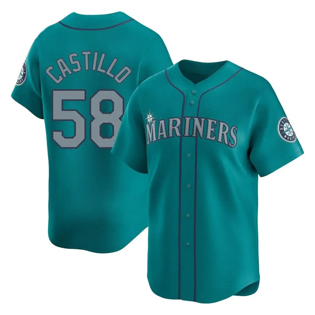 Choea S.Mariners #58 Luis Castillo Player Teal Home Limited Stitched Jerseys