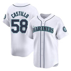 Choea S.Mariners #58 Luis Castillo Player White Home Limited Stitched Jerseys