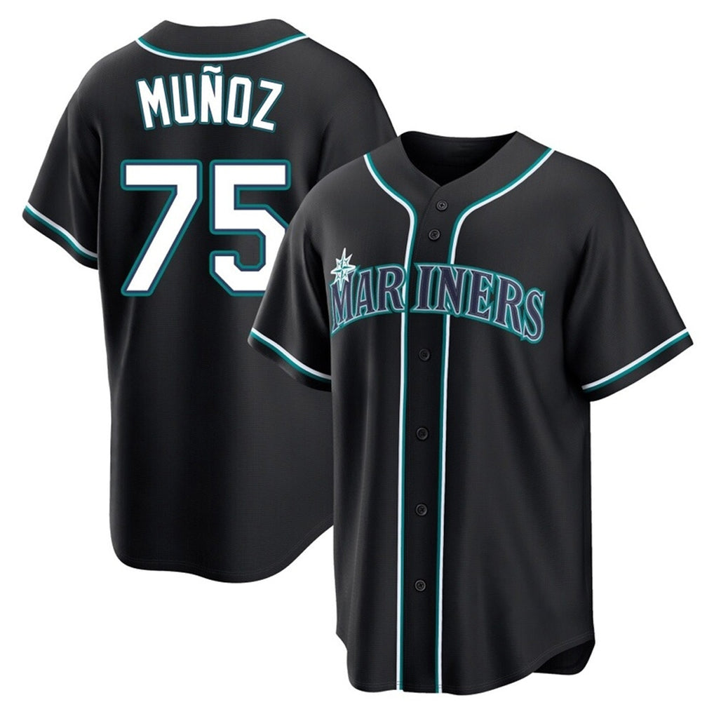 Choea S.Mariners #75 Andres Munoz Player Black Fashion Home Limited Stitched Jerseys
