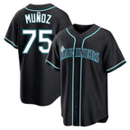 Choea S.Mariners #75 Andres Munoz Player Black Fashion Home Limited Stitched Jerseys