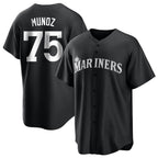 Choea S.Mariners #75 Andres Munoz Player Black Home Limited Stitched Jerseys
