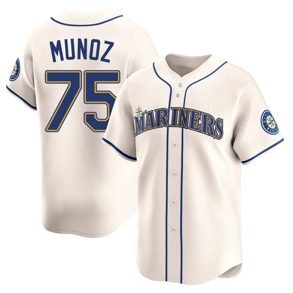 Choea S.Mariners #75 Andres Munoz Player Cream Home Limited Stitched Jerseys