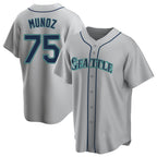 Choea S.Mariners #75 Andres Munoz Player Gray Home Game Stitched Jerseys