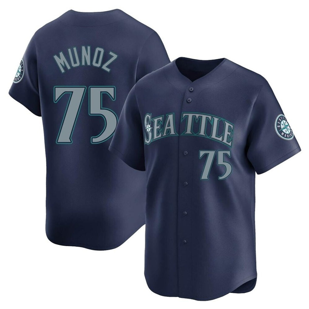 Choea S.Mariners #75 Andres Munoz Player Navy Home Limited Stitched Jerseys