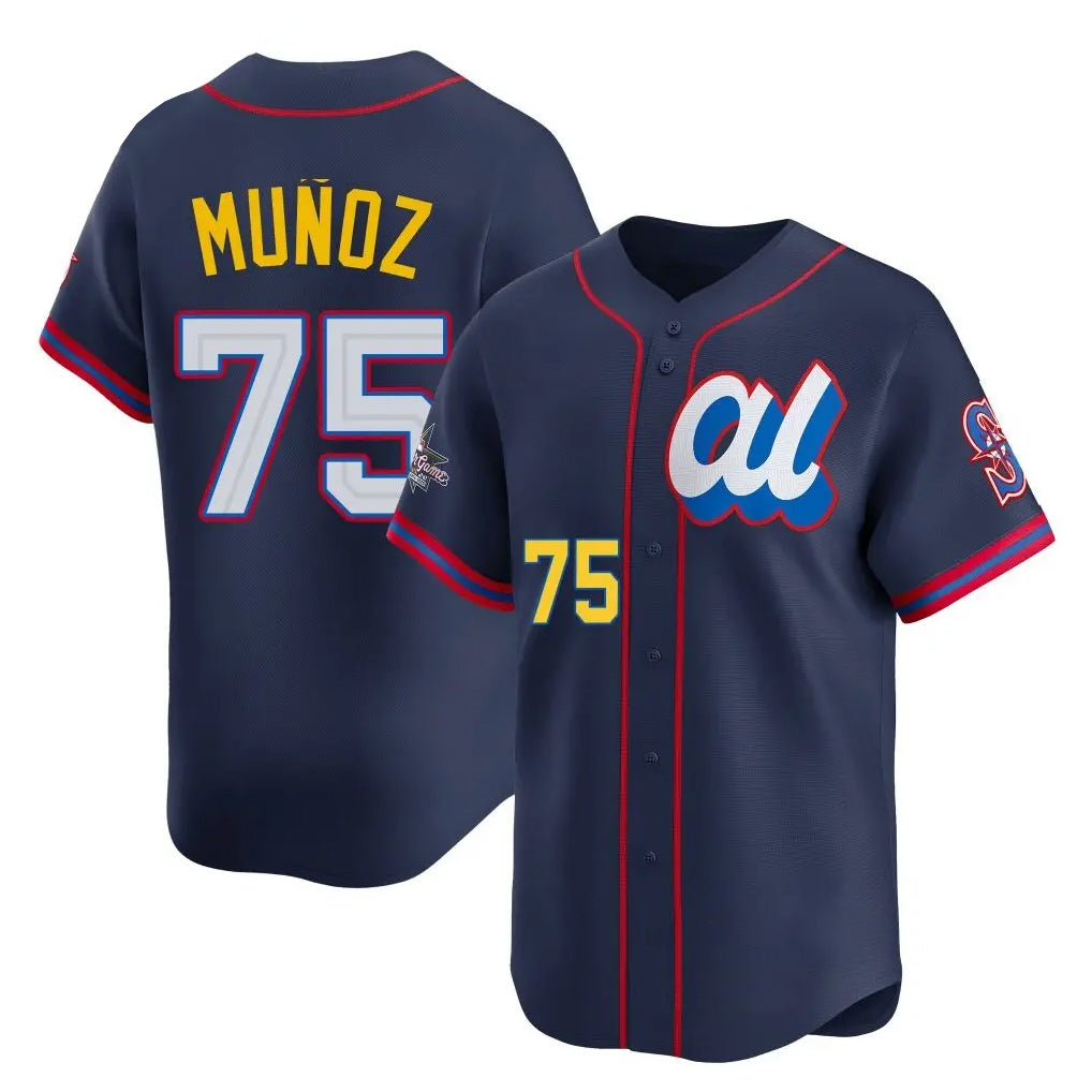 Choea S.Mariners #75 Andres Munoz Player Navy Limited American League All-Star Edition Stitched Jerseys