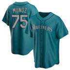 Choea S.Mariners #75 Andres Munoz Player Teal Home Game Stitched Jerseys