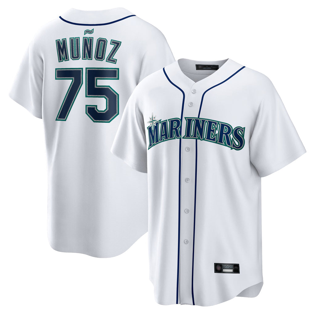 Choea S.Mariners #75 Andres Munoz Player White Home Game Stitched Jerseys