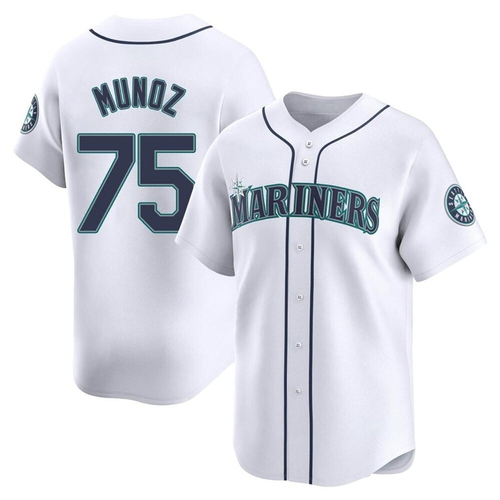 Choea S.Mariners #75 Andres Munoz Player White Home Limited Stitched Jerseys