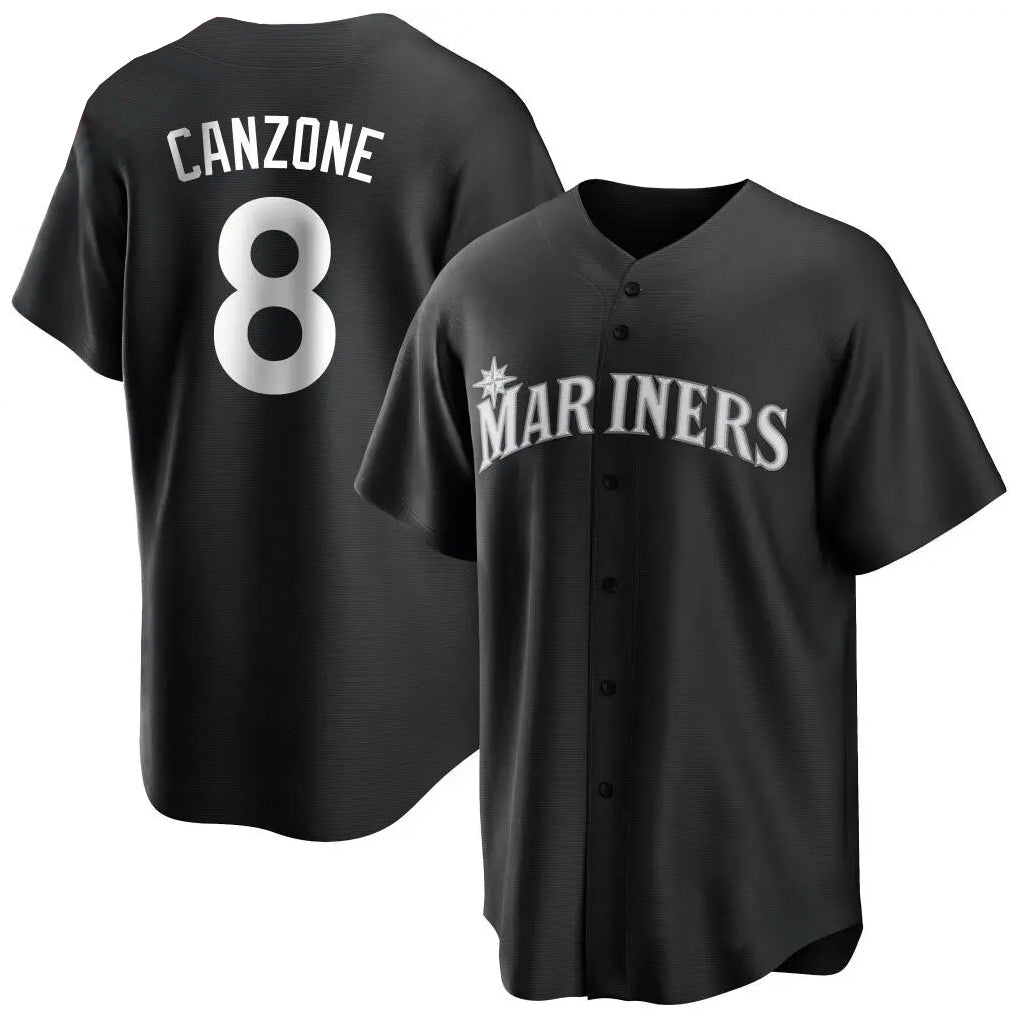 Choea S.Mariners #8 Dominic Canzone Player Black Home Limited Stitched Jerseys