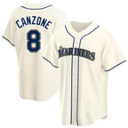 Choea S.Mariners #8 Dominic Canzone Player Cream Home Game Stitched Jerseys