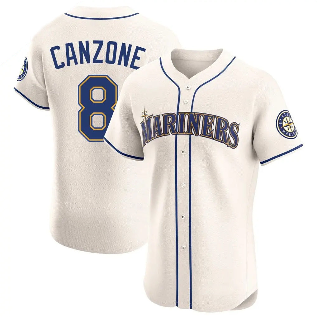 Choea S.Mariners #8 Dominic Canzone Player Cream Home Limited Elite Stitched Jerseys