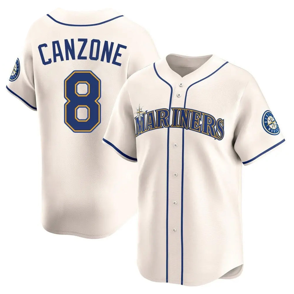 Choea S.Mariners #8 Dominic Canzone Player Cream Home Limited Stitched Jerseys
