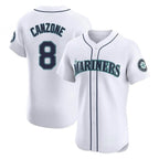 Choea S.Mariners #8 Dominic Canzone Player White Home Limited Elite Stitched Jerseys