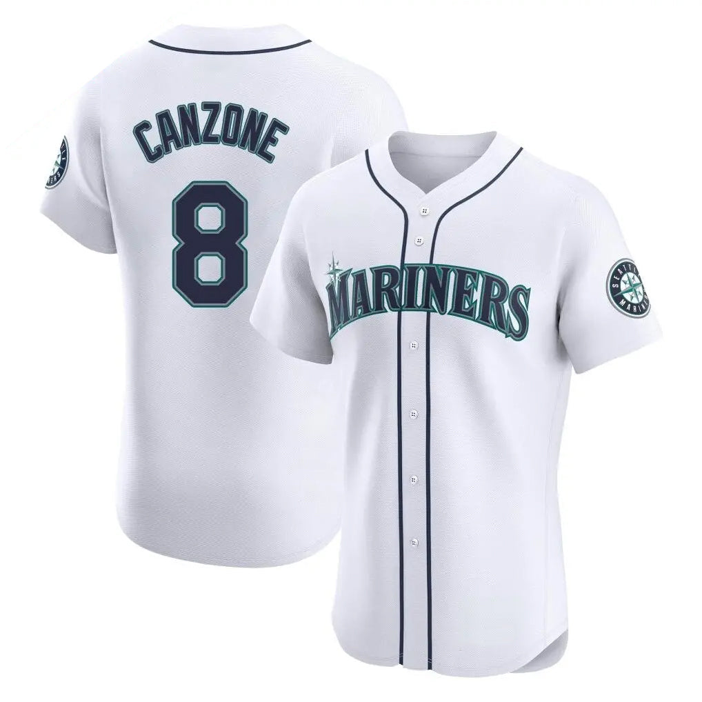Choea S.Mariners #8 Dominic Canzone Player White Home Limited Elite Stitched Jerseys