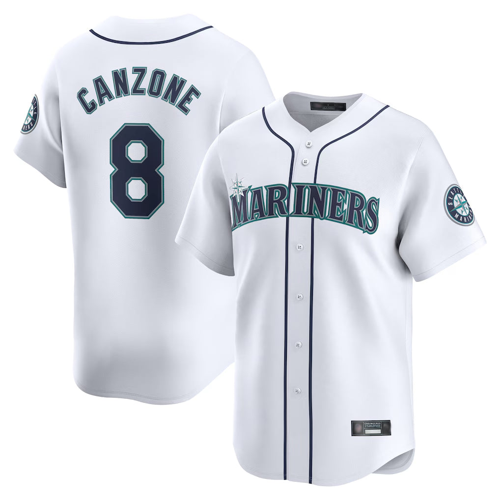 Choea S.Mariners #8 Dominic Canzone Player White Home Limited Stitched Jerseys